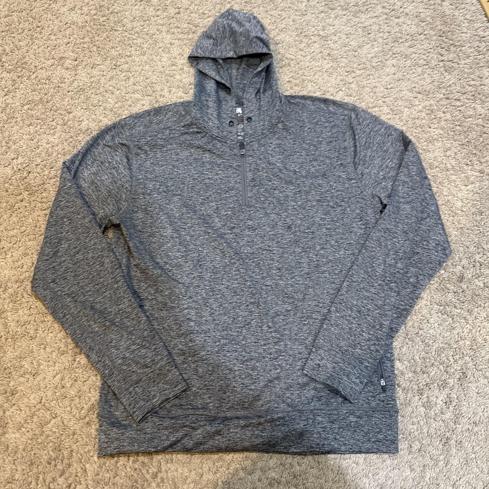 The Normal Brand Hoodie Mens Large Gray Performance 1/4 Zip Lightweight Knit